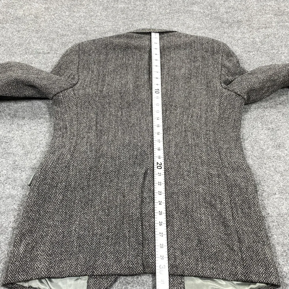 Harris Tweed Sport‎ Coat Mens 44 Gray Herringbone Wool Two Button Lined